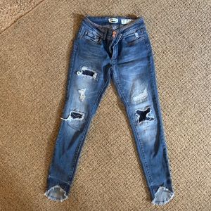 Indigo Reign Distressed Skinny Jeans